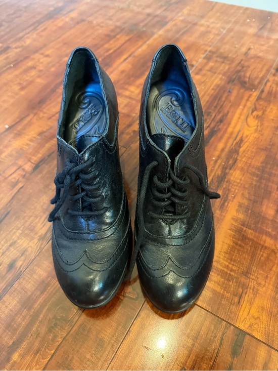 Born Shoes - Born Black Lace-Up Heeled Boots
